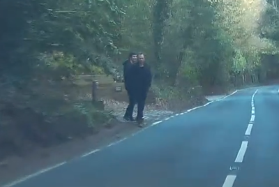 Police believe the two people in this CCTV image may be able to assist their investigation into a fatal crash involving a motorcyclist in Tilford Road on Friday, April 7
