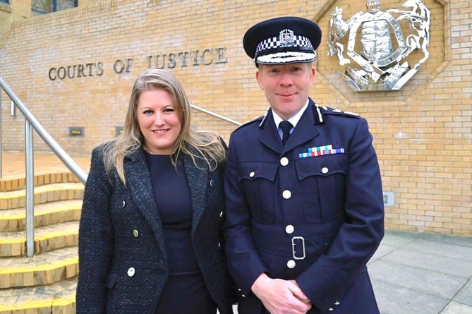 Hampshire and the Isle of Wight's police and crime commissioner Donna Jones and chief constable Scott Chilton.