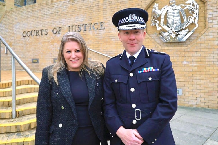 Hampshire and the Isle of Wight's police and crime commissioner Donna Jones and chief constable Scott Chilton.