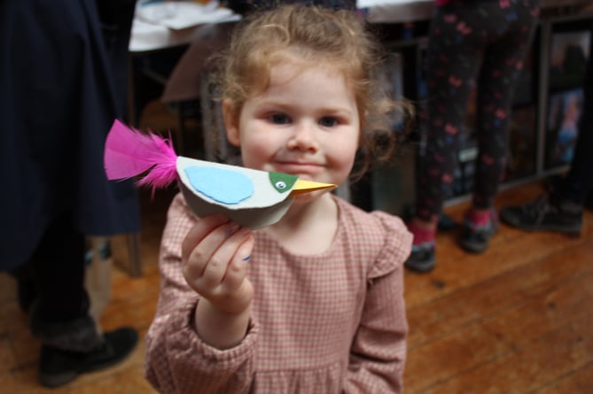 Making birds with Chertsey Museum at Haslemere Museum's Earth Day event