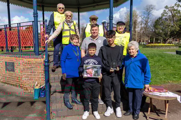 Paul Le Feuvre Alton Lions award presentation, Alton Public Gardens, April 13th 2023. 