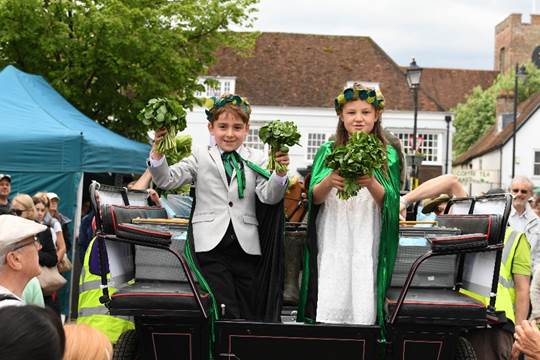Watercress King and Queen, Alresford Watercress Festival 2022.
