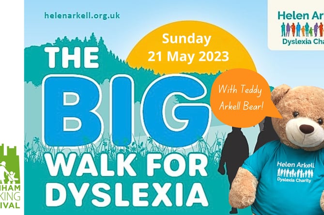 Join Teddy Edward Arkell Bear on The Big Walk for Dyslexia in Farnham Park this Sunday – in aid of the West Street-based Arkell Dyslexia Charity