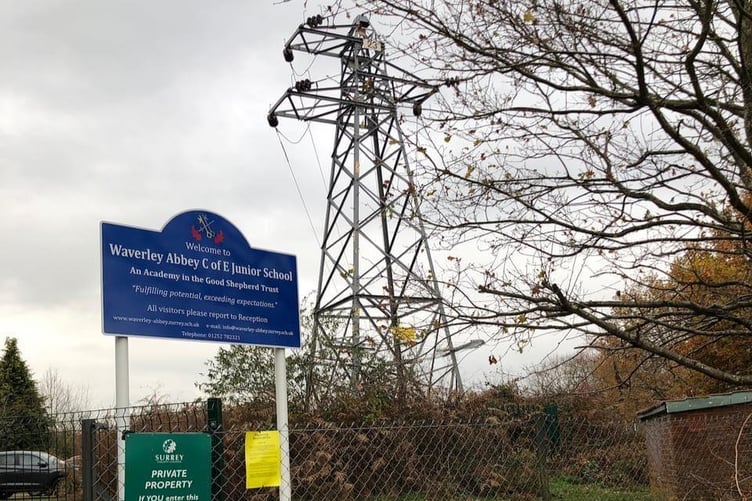 SSE offered to remove the pylons from the grounds of Waverley Abbey School free of charge six years ago – but has now withdrawn its offer