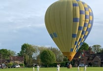 Video: Hot air balloon stops play for Chiddingfold under-tens