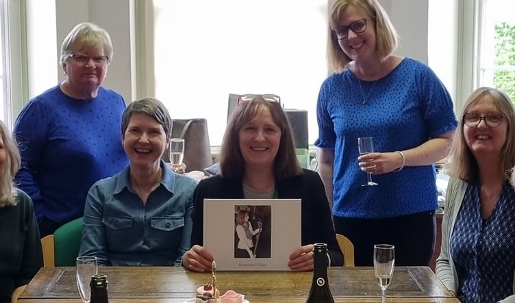 Haslemere Museum staff bid farewell to curator, Julia Tanner (centre)