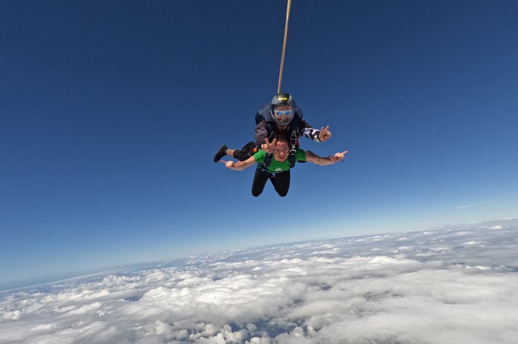 Treloar’s events assistant Grace Shepherd on her skydive.