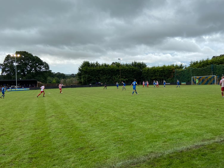 Action from Petersfield Town's 6-0 win against Lymington Town