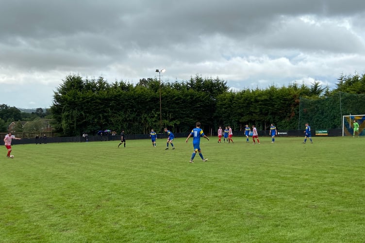 Action from Petersfield Town's 6-0 win against Lymington Town