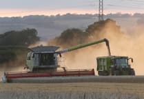 Binsted wheat crop gathered by combine harvester – with a fridge!