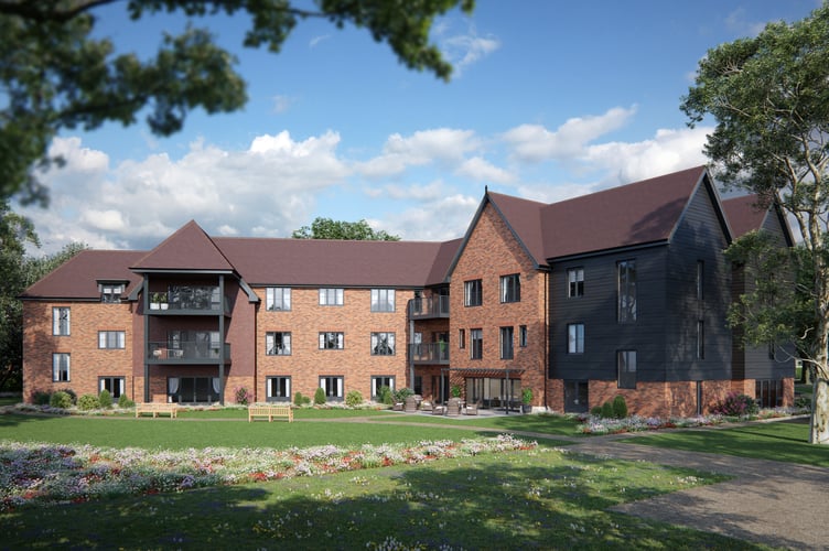 Computer-generated image of a proposed care home in Odiham, August 2023.