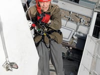Peter the Great: Cheers as 92-year-old makes abseiling tribute to son