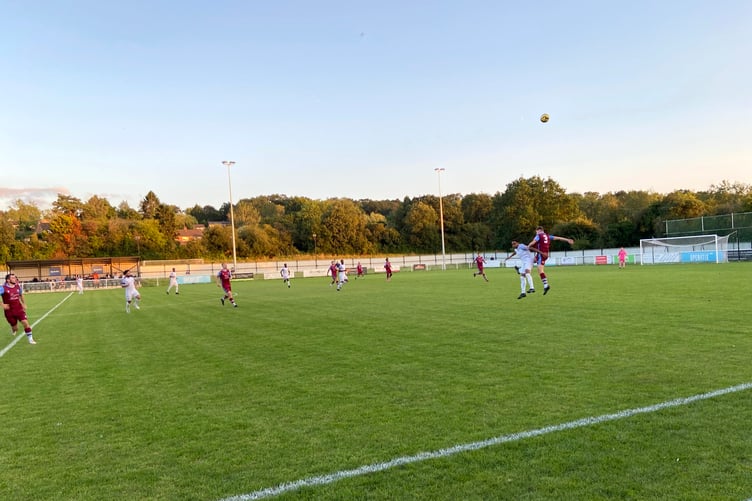 Action from Badshot Lea's 6-0 win against Binfield