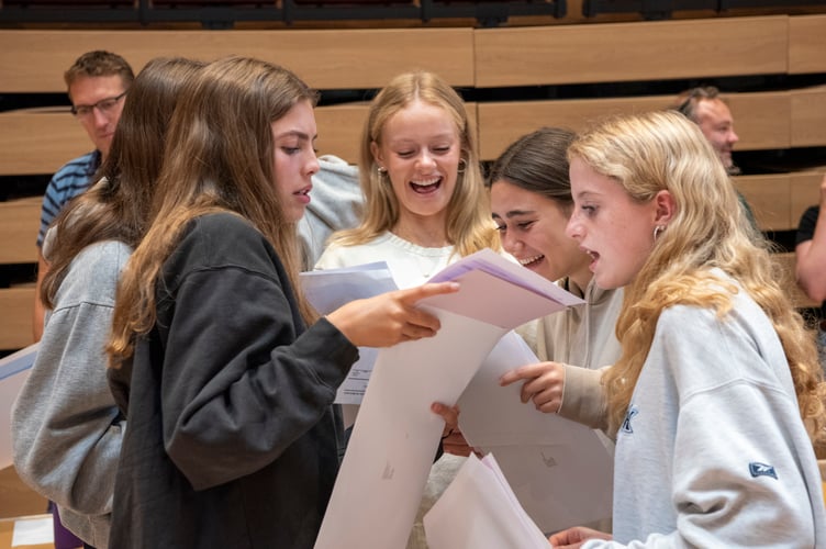 GCSE results day at Churcher's College in Petersfield