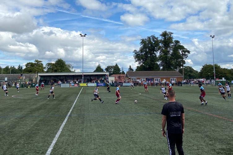 Action from Farnham Town's 2-0 win at Alton