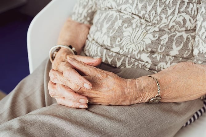 Elderly woman hands
