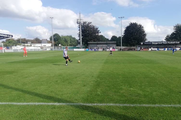 Action from Petersfield’s 4-0 defeat at Hungerford