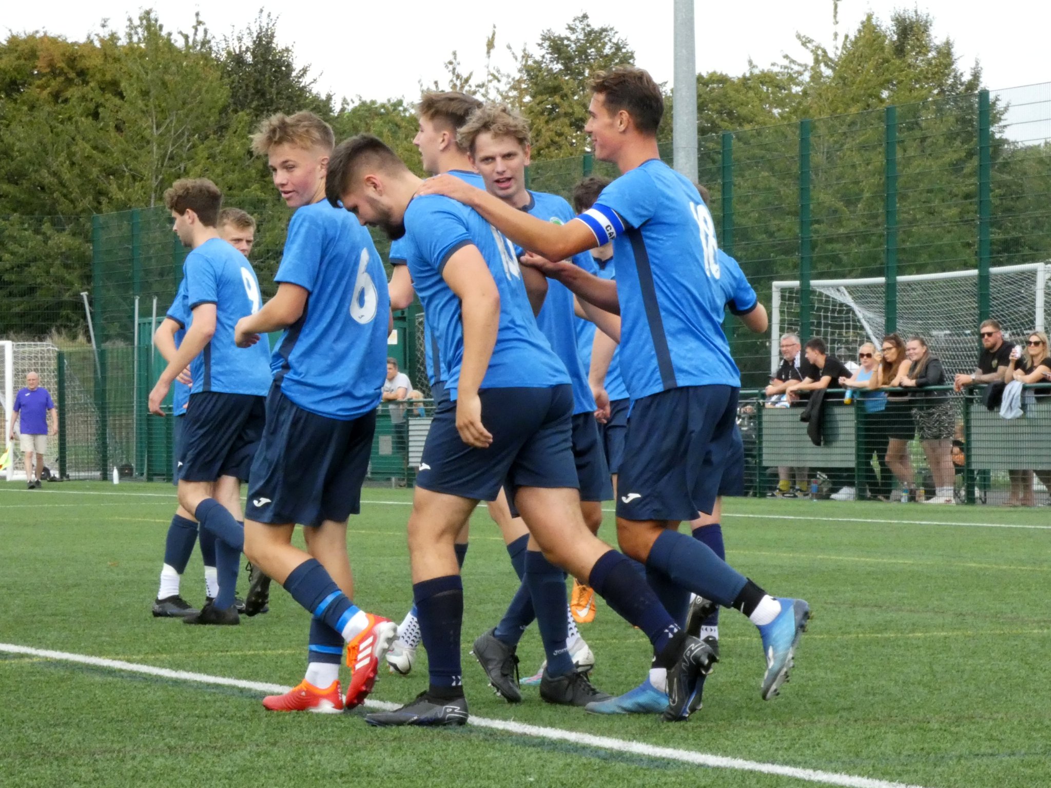 Liss Athletic celebrate their goal at Harvest