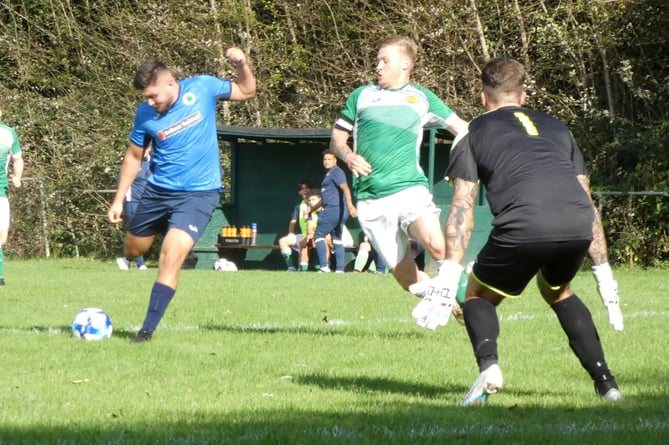 Action from Liss Athletic's 4-3 defeat against Moneyfields Reserves