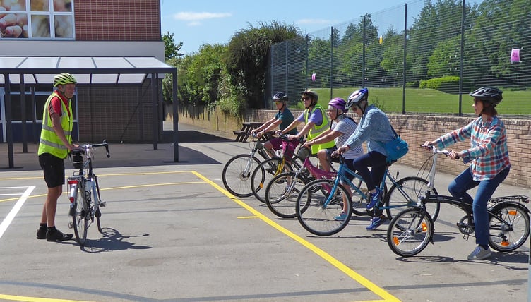 The adult cycle training course held at Amery Hill School in Alton on June 12th 2021.