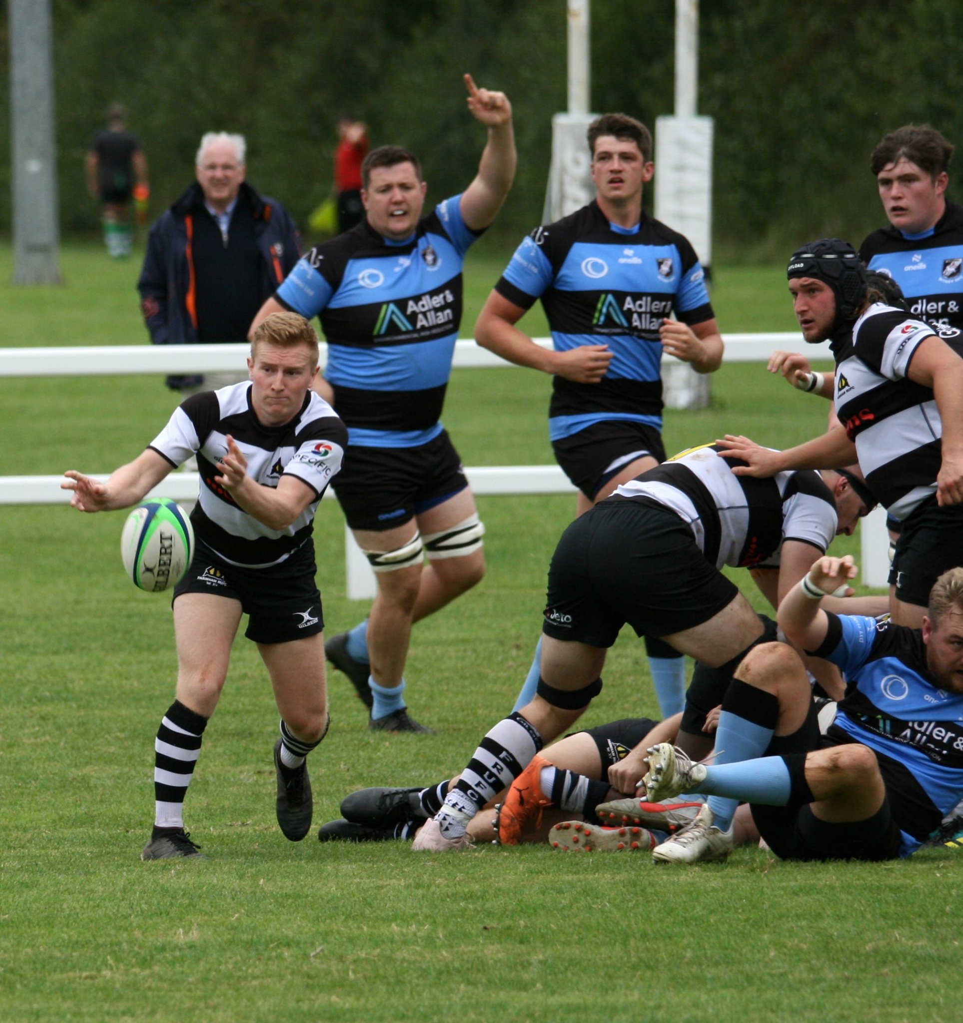 Ollie Brown spins the ball out