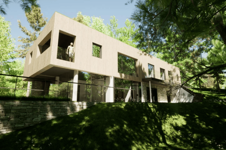 A computer-generated image of one of the seven new homes proposed in Frensham Vale