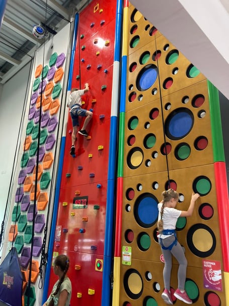 Ukrainian children on the climbing wall at Alton Sports Centre, September 30th 2023.