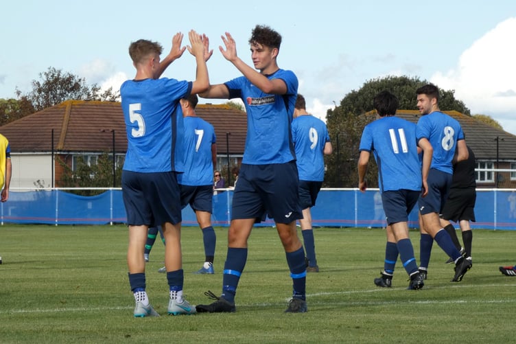 Action from Liss Athletic's 7-3 win against Meon Milton