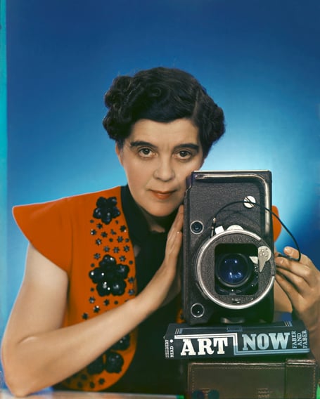Self-Portrait with Vivex One-Shot Camera by Yevonde (1937)
