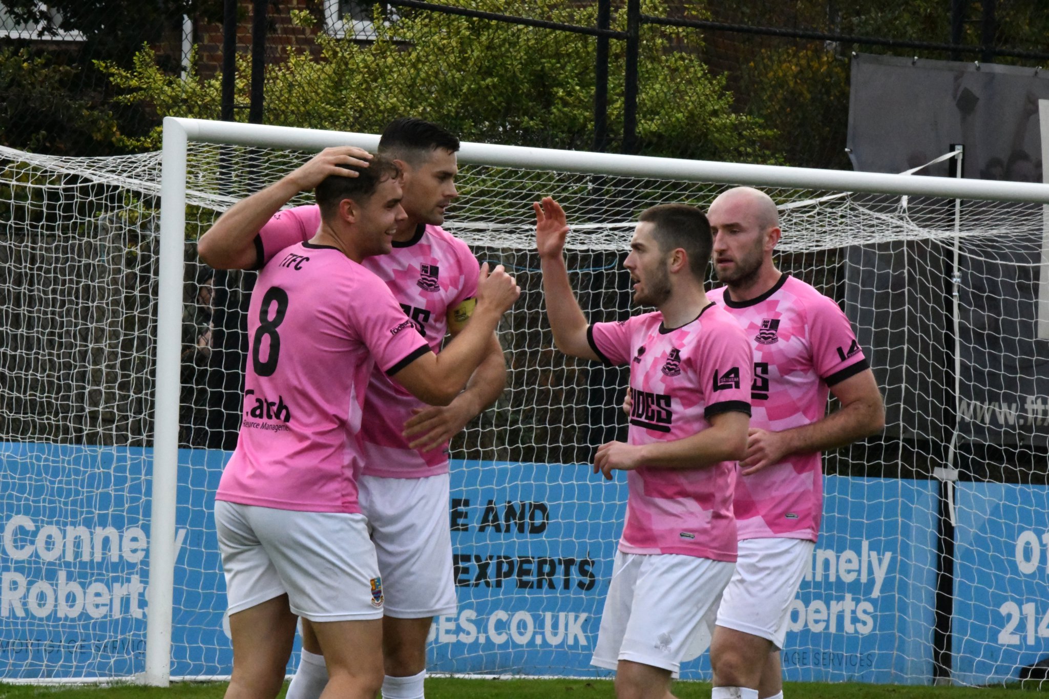 Ryan Kinnane (second left) is congratulated after scoring the winner