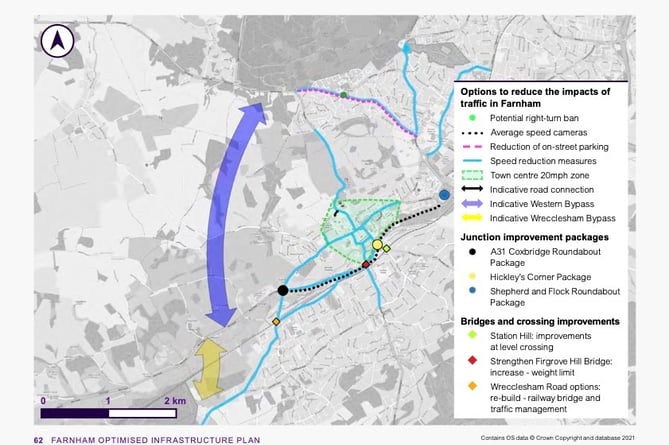 A western bypass is a ‘long-term’ goal of Surrey County Council and is seen as an essential step if Farnham town centre is ever to be pedestrianised