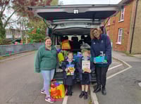 Alton School gives harvest festival donations to Alton food bank 