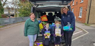 Alton School gives harvest festival donations to Alton food bank 