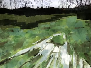Landscapes on walk to London inspired paintings on show in Petersfield