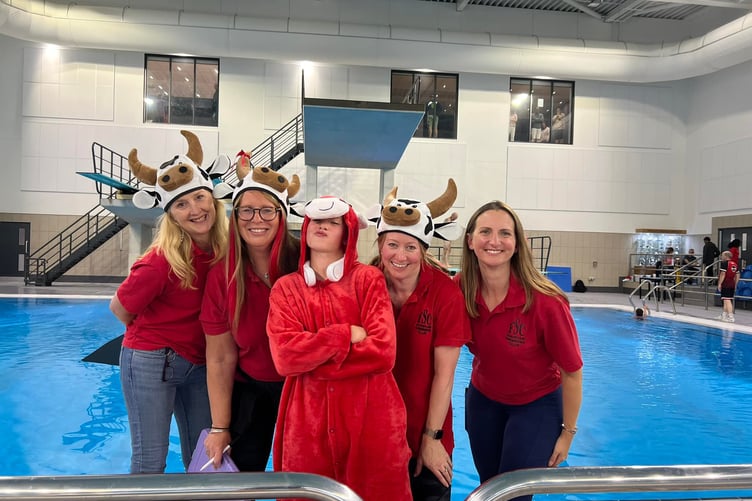 Farnham Swimming Club’s new red bull mascot