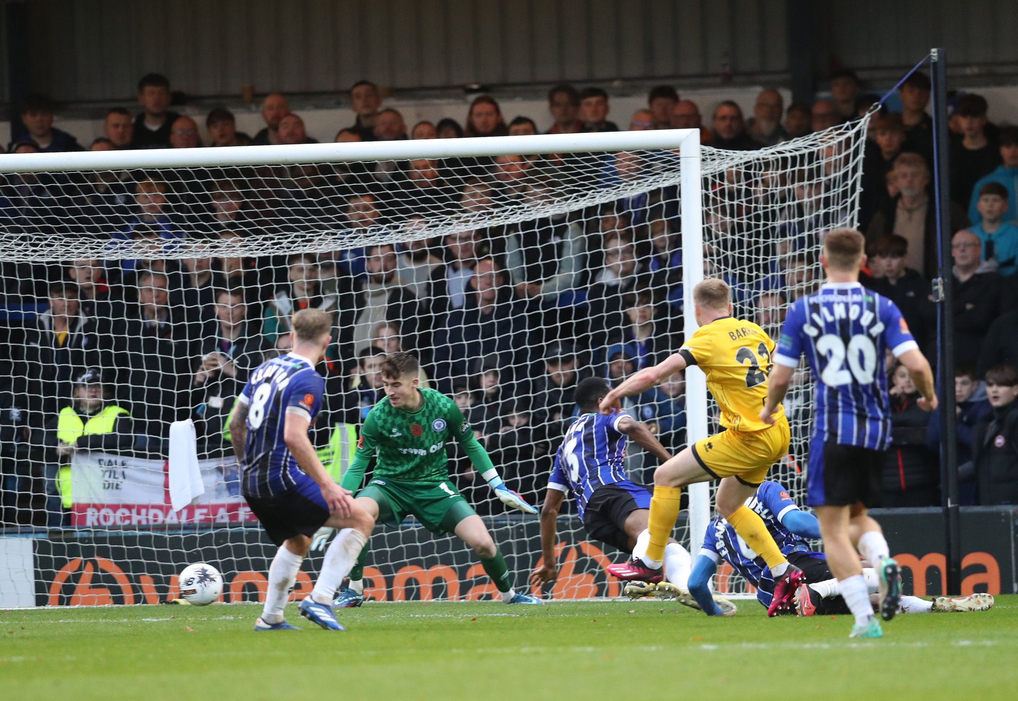Jack Barham fires Aldershot Town into the lead at Rochdale