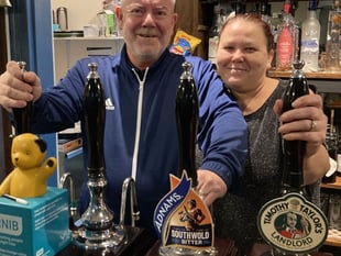 Pair are toast of Hollywater as long-closed pub near Bordon reopens