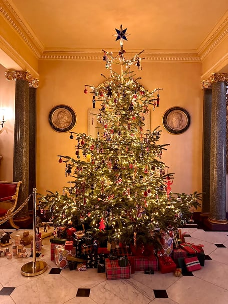 National Trust venue Hinton Ampner at Christmas.
