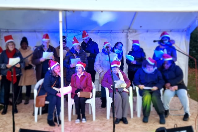 Festive joy for Bordon group on choir's debut at Grayshott light event