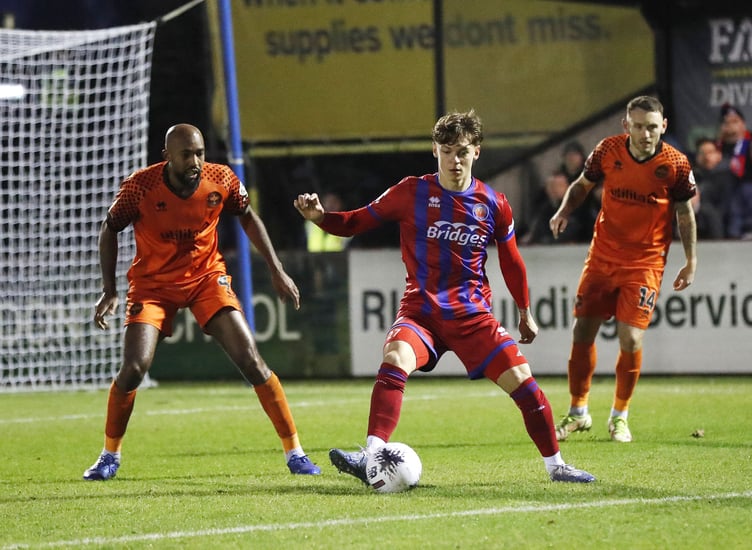 Action from Aldershot Town’s 5-3 National League defeat against Eastleigh at The EBB Stadium