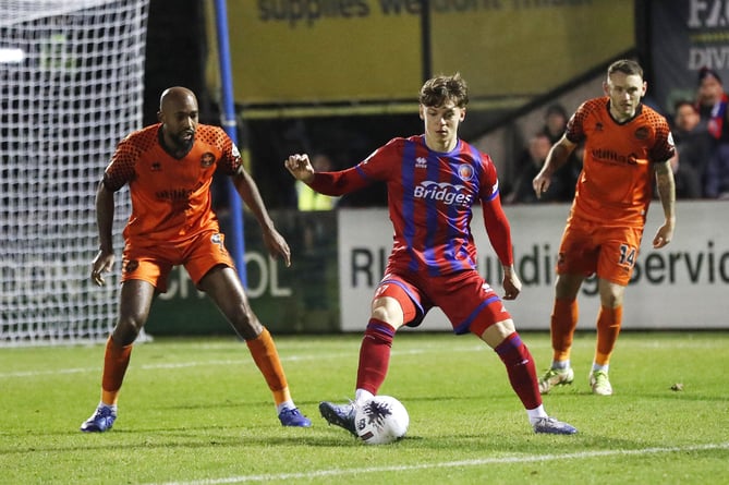 Action from Aldershot Town’s 5-3 National League defeat against Eastleigh at The EBB Stadium