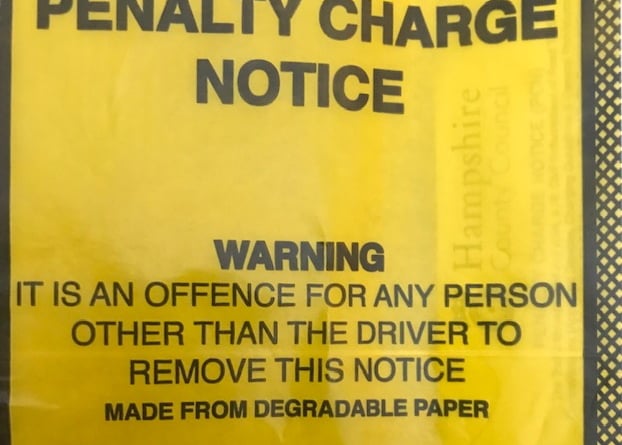A penalty charge notice given to J Stephens by East Hampshire District Council in Alton. PCN parking ticket fine