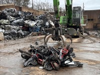 Watch the moment police crush haul of e-scooters and e-motorbikes