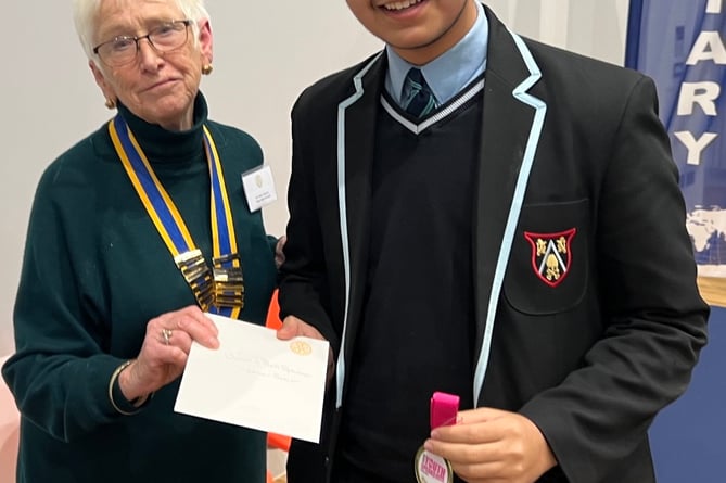 Ash Manor School’s ‘Best Speaker’ in the Rotary Youth Speaks contest