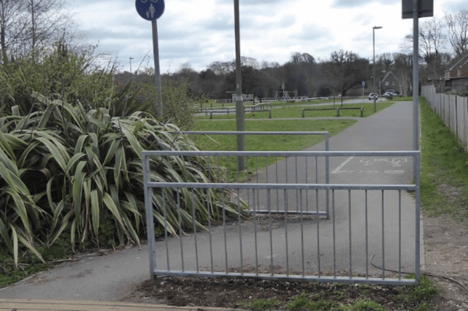 Barriers – such as this one at Alton's Barley Fields estate – provide an unnecessary hindrance to cyclists