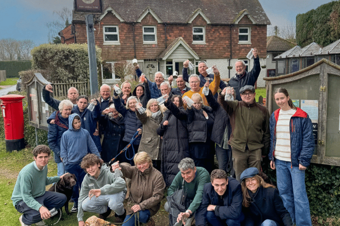 Members of the Save Our Pub campaign pictured outside the Royal Oak. 