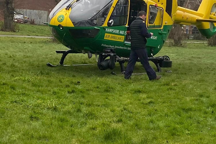 Air Ambulance on scene. 