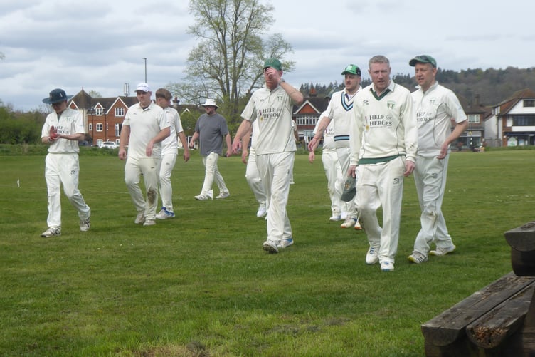 Waverley leave the field at Shalford