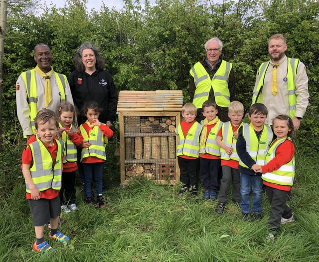 Councillor opens Squirrels' bug hotel in Bentley