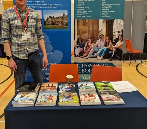 Students visit college higher education and employment fair